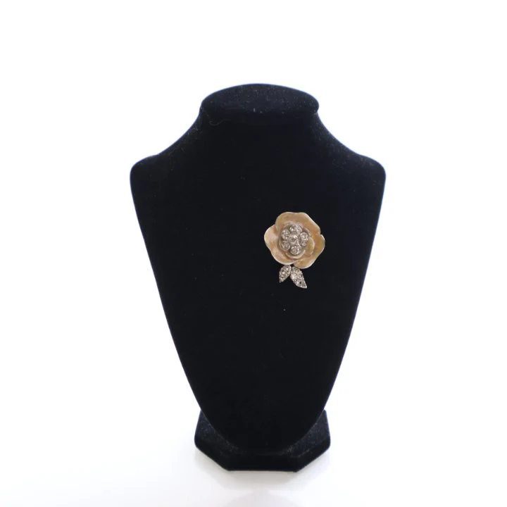 Chanel Vintage Camelia Crystal Brooch