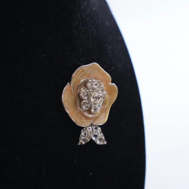 Chanel Vintage Camelia Crystal Brooch - Image 3