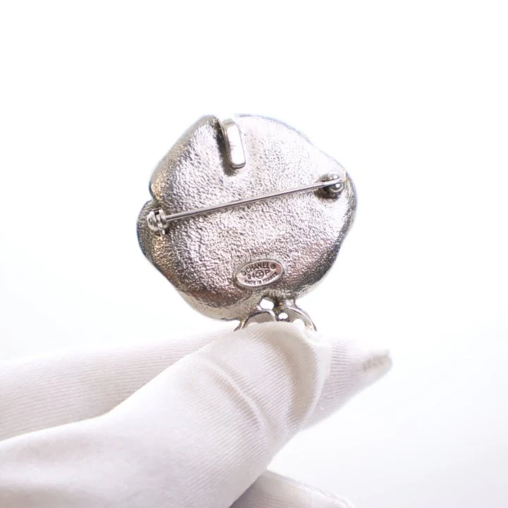 Chanel Vintage Camelia Crystal Brooch - Image 5