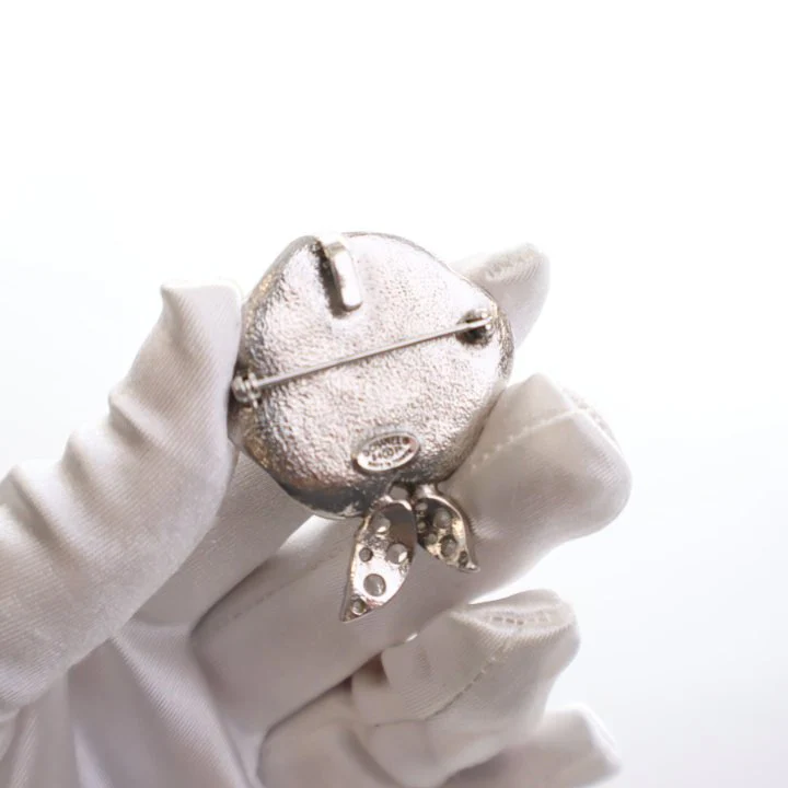 Chanel Vintage Camelia Crystal Brooch - Image 6