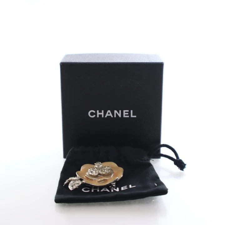 Chanel Vintage Camelia Crystal Brooch - Image 7