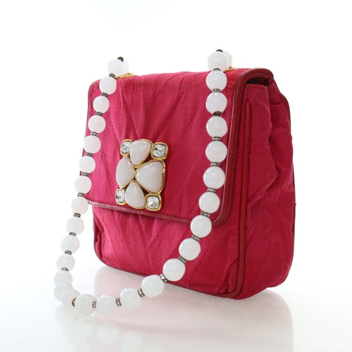 Chanel Vintage Grosgrain Gripoix Bag - Image 3