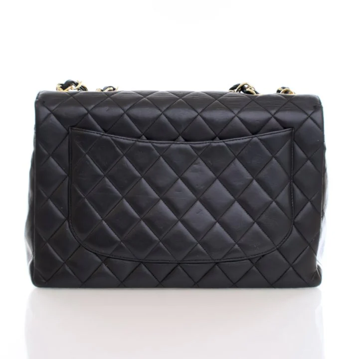 Chanel Vintage Jumbo Lambskin Classic Single Flap Bag - Image 11