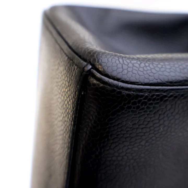 Chanel Vintage Medium Black Caviar Resin Top Handle Bag - Image 17