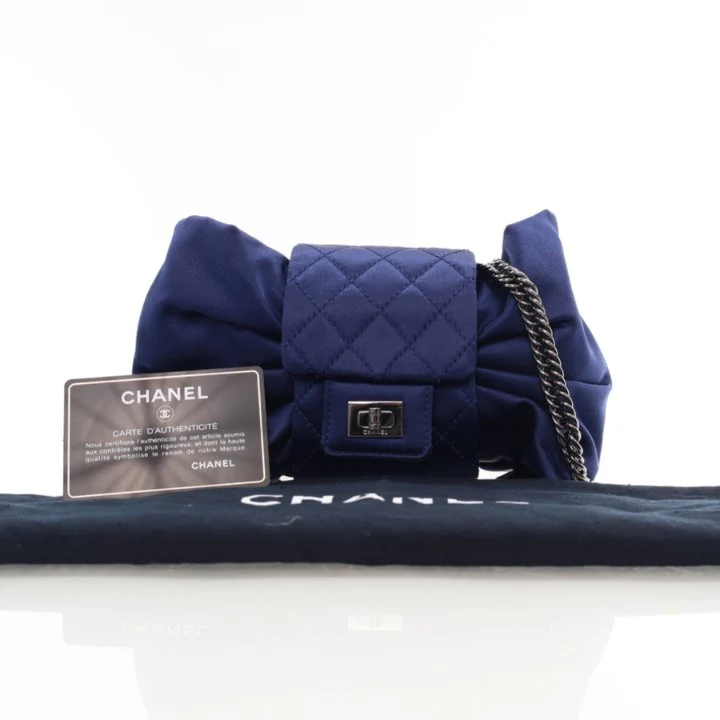 Chanel Vintage Satin Evening Bow Bag - Image 14
