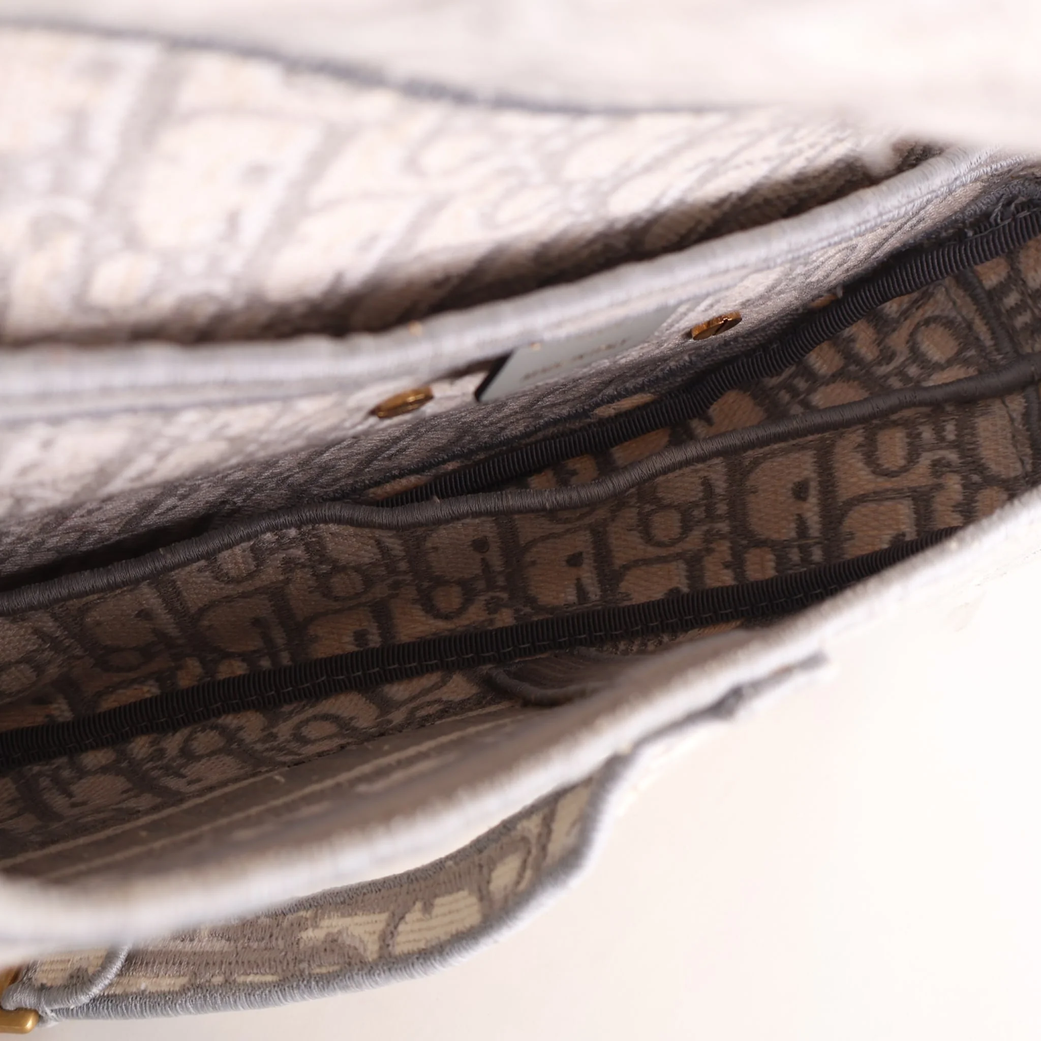 Christian Dior Medium Canvas Oblique Saddle Bag - Image 17