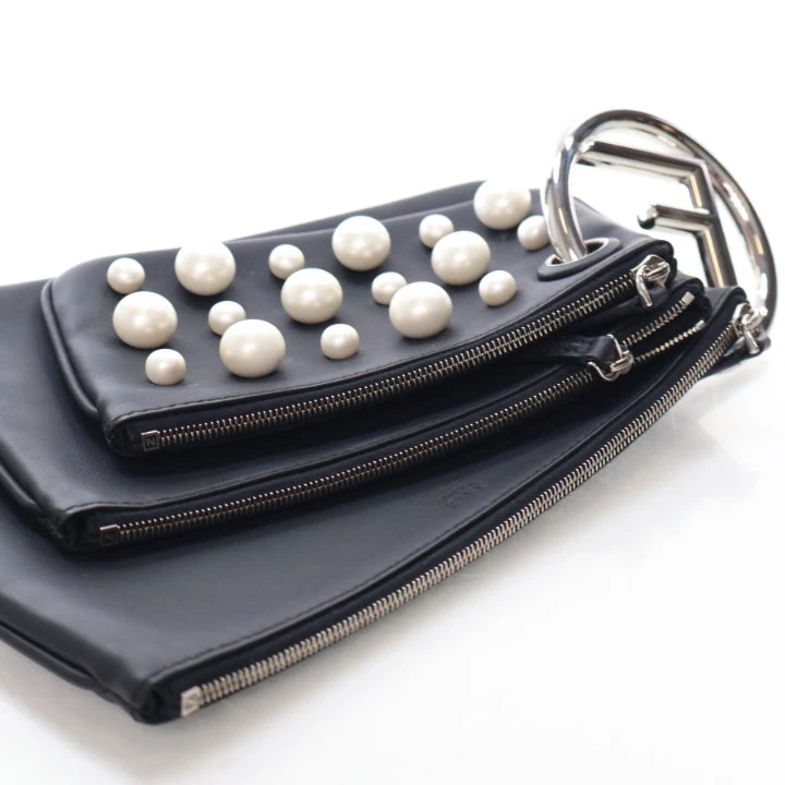 Fendi Triplette Pearl Pouch - Image 9