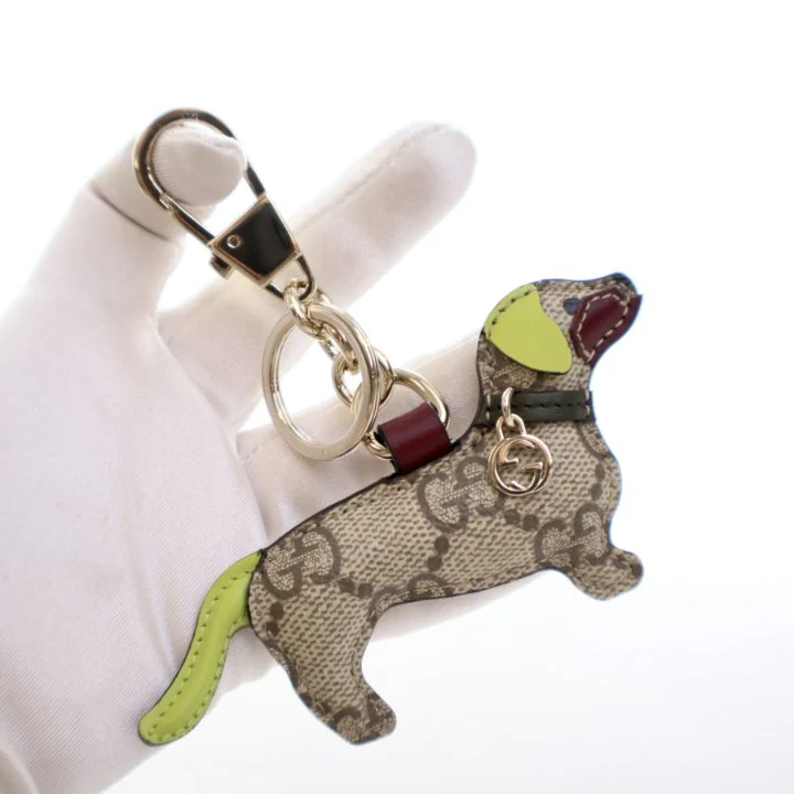 Gucci GG Supreme Dog-Shaped Bag Charm - Image 4