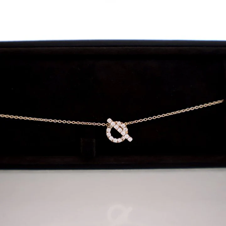 Hermes 18K Rose Gold Finesse Pendant - Image 2