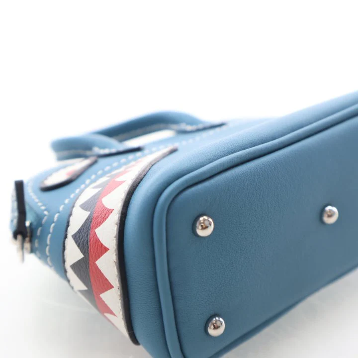 Hermes Bleu Jean Swift Bolide Shark Bag Charm Mini - Image 13