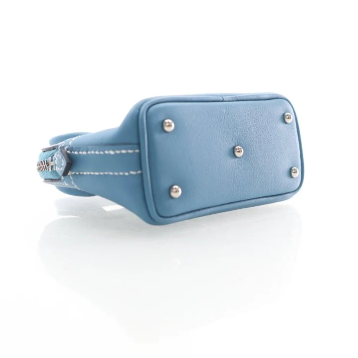 Hermes Bleu Jean Swift Bolide Shark Bag Charm Mini - Image 4
