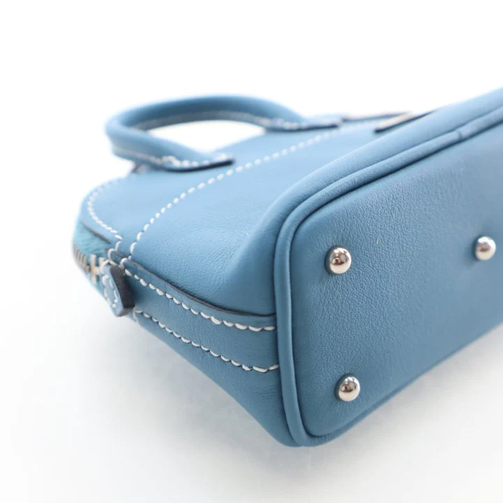 Hermes Bleu Jean Swift Bolide Shark Bag Charm Mini - Image 5