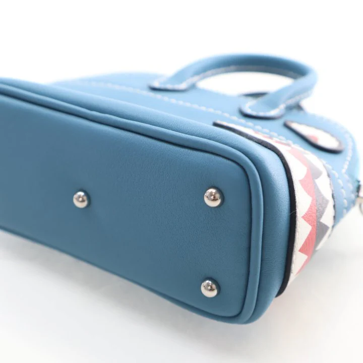 Hermes Bleu Jean Swift Bolide Shark Bag Charm Mini - Image 7