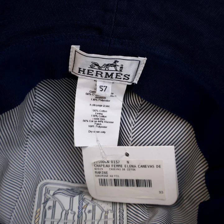 Hermes Cotton Elena Bucket Hat Sz 57 - Image 7