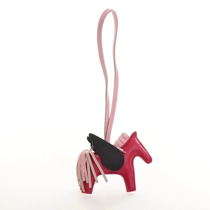 Hermes Framboise Milo Lambskin Rodeo Pegase Charm PM
