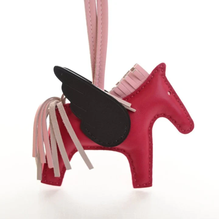 Hermes Framboise Milo Lambskin Rodeo Pegase Charm PM - Image 2