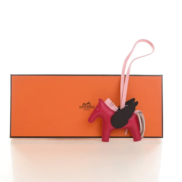 Hermes Framboise Milo Lambskin Rodeo Pegase Charm PM - Image 5