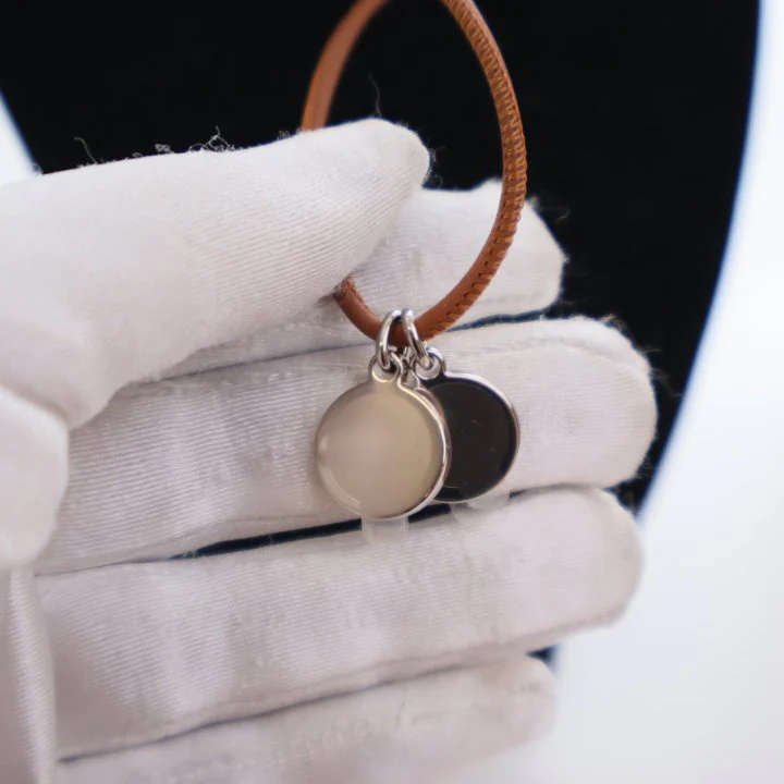 Hermes Leather Eclipse Necklace - Image 6