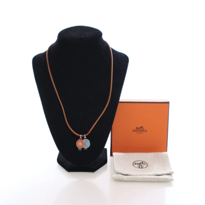 Hermes Leather Eclipse Necklace - Image 7