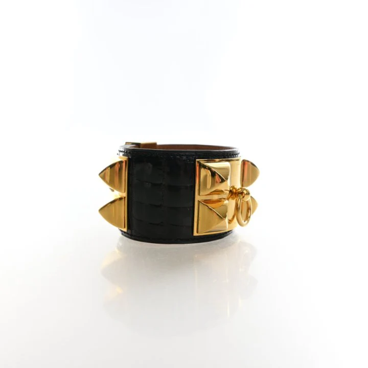 Hermes Noir Alligator Collier De Chien Bracelet - Image 2