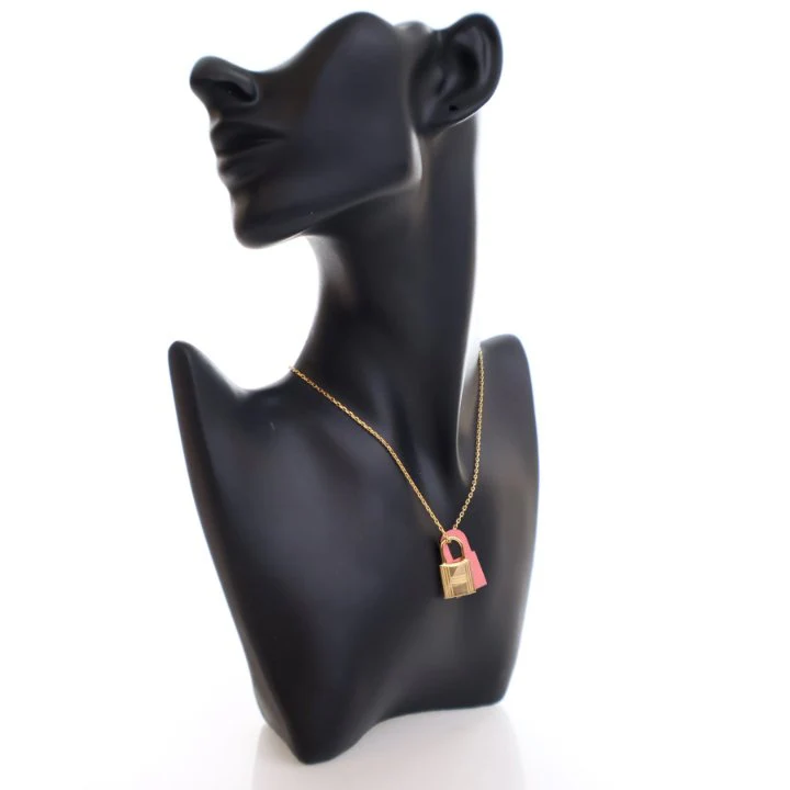 Hermes Pink Leather O'Kelly Pendant Necklace - Image 2