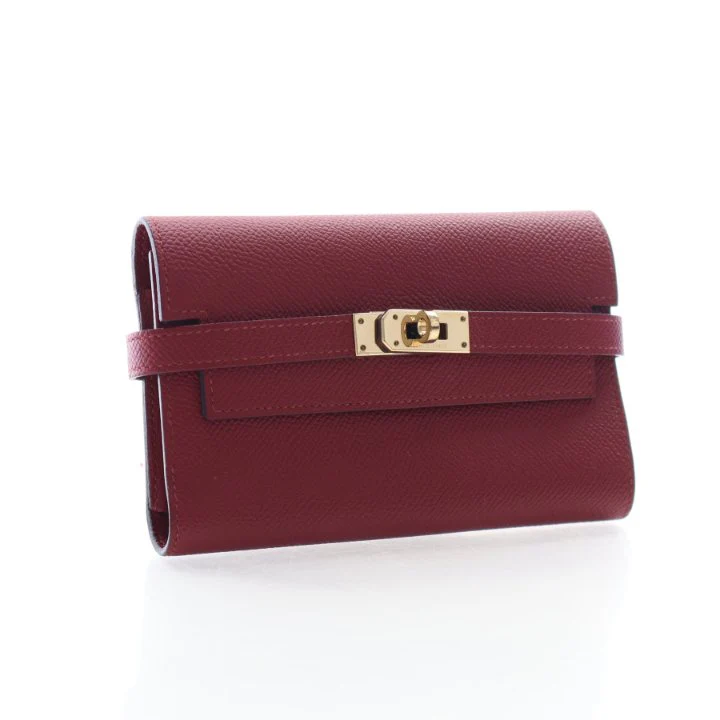 Hermes Rouge Grenat Kelly Compact Wallet - Image 2