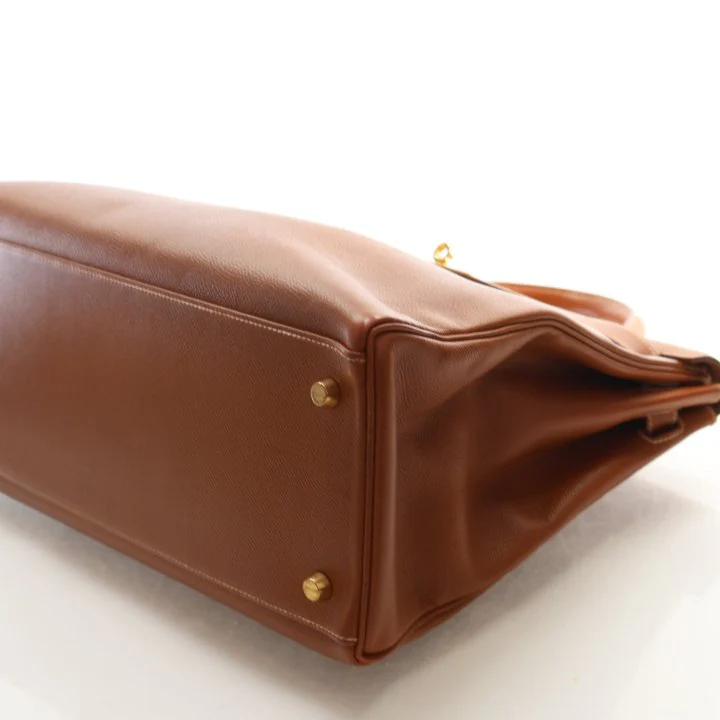 Hermes Vintage Gold Courchevel Kelly 35 - Image 10