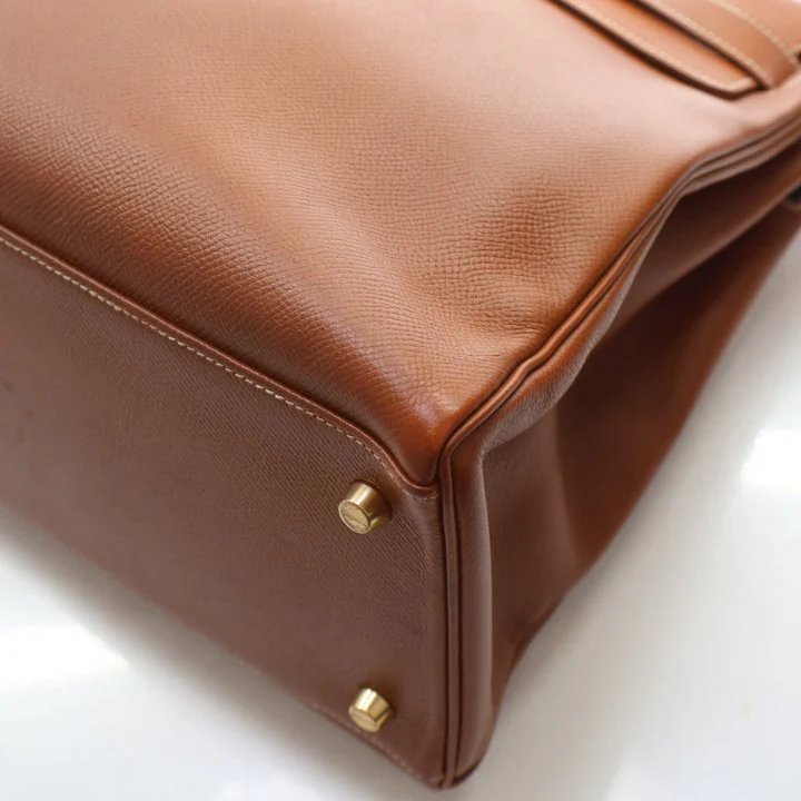 Hermes Vintage Gold Courchevel Kelly 35 - Image 11