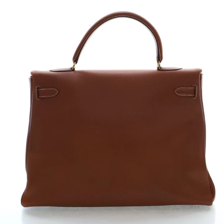 Hermes Vintage Gold Courchevel Kelly 35 - Image 15