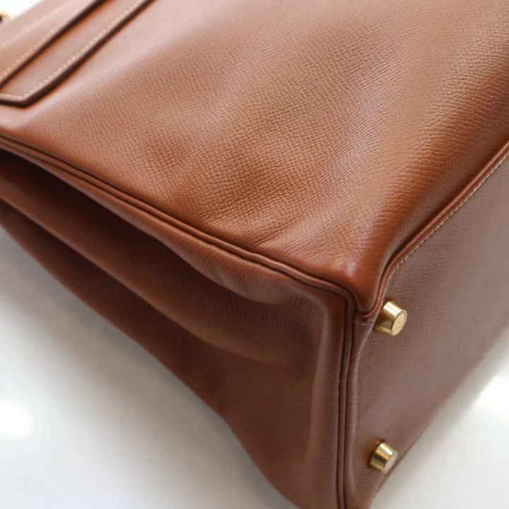 Hermes Vintage Gold Courchevel Kelly 35 - Image 9