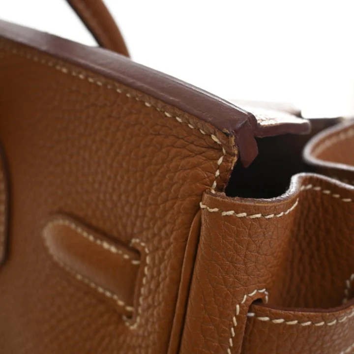 Hermes Vintage Gold Togo Birkin 30 - Image 14
