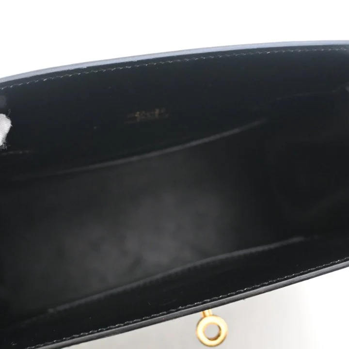 Hermes Vintage Noir Box Calf Kelly Sport MM - Image 12