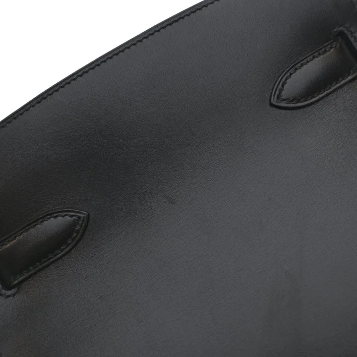 Hermes Vintage Noir Box Calf Kelly Sport MM - Image 18