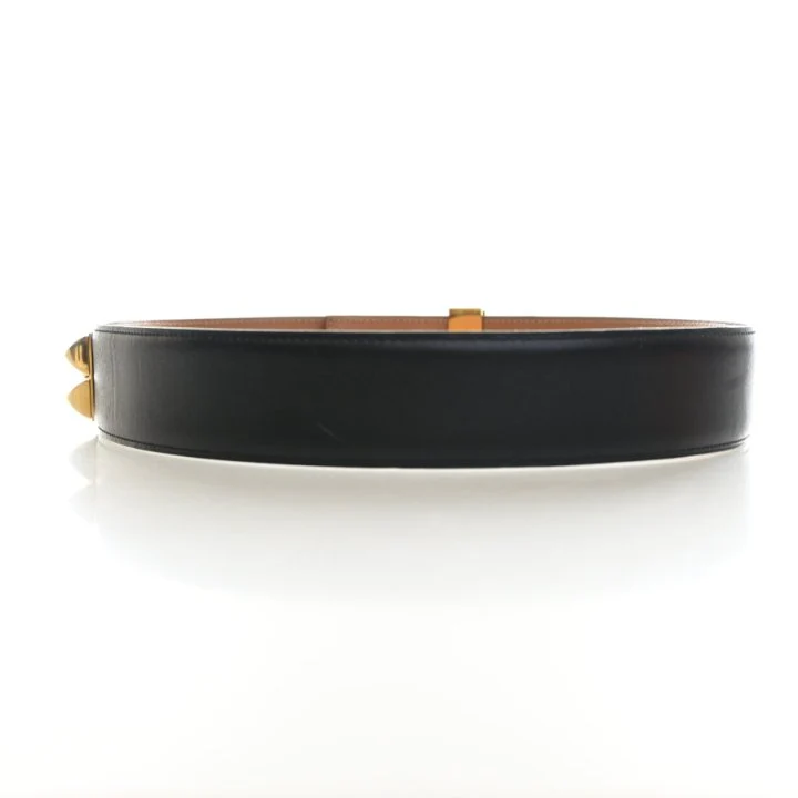 Hermes Vintage Noir Swift Collier De Chien Belt Sz 72 - Image 6