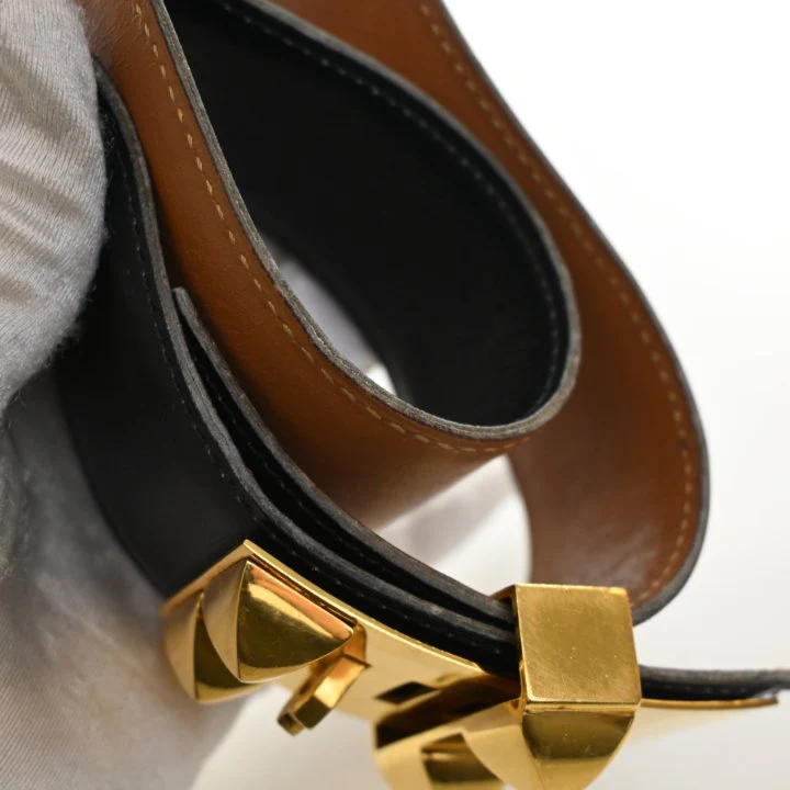 Hermes Vintage Noir Swift Collier De Chien Belt Sz 72 - Image 8