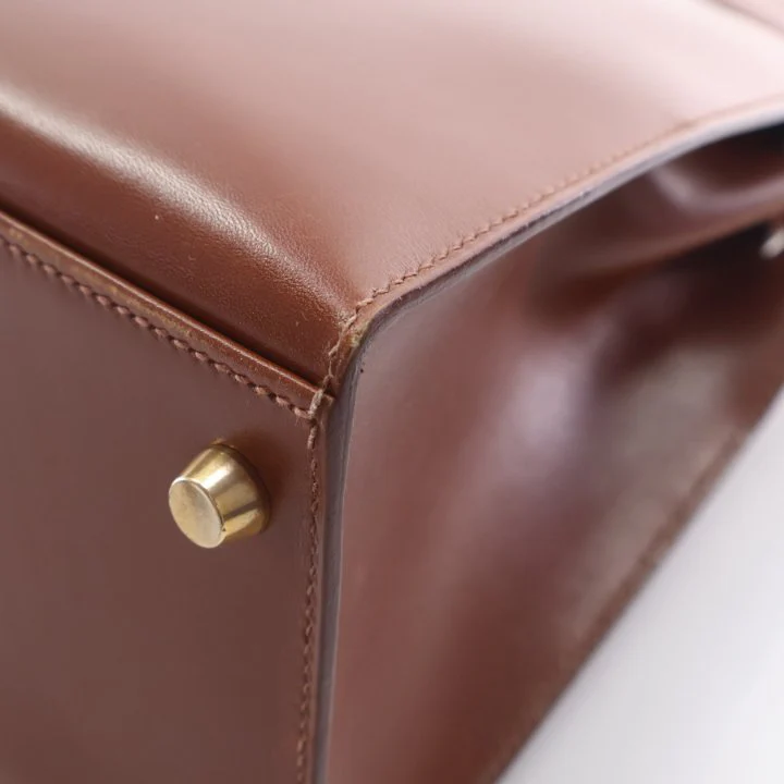 Hermes Vintage Noisette Box Calf Sellier Kelly 28 - Image 14