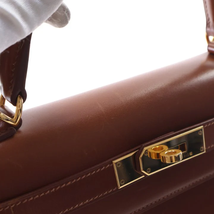 Hermes Vintage Noisette Box Calf Sellier Kelly 28 - Image 16