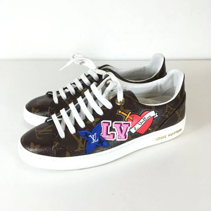 Louis Vuitton Monogram Heart Sneakers Sz 35 - Image 3