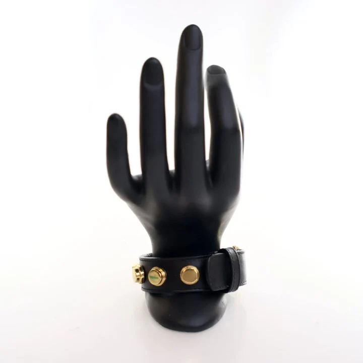 Saint Laurent Calfskin De Force Studded Bracelet - Image 6