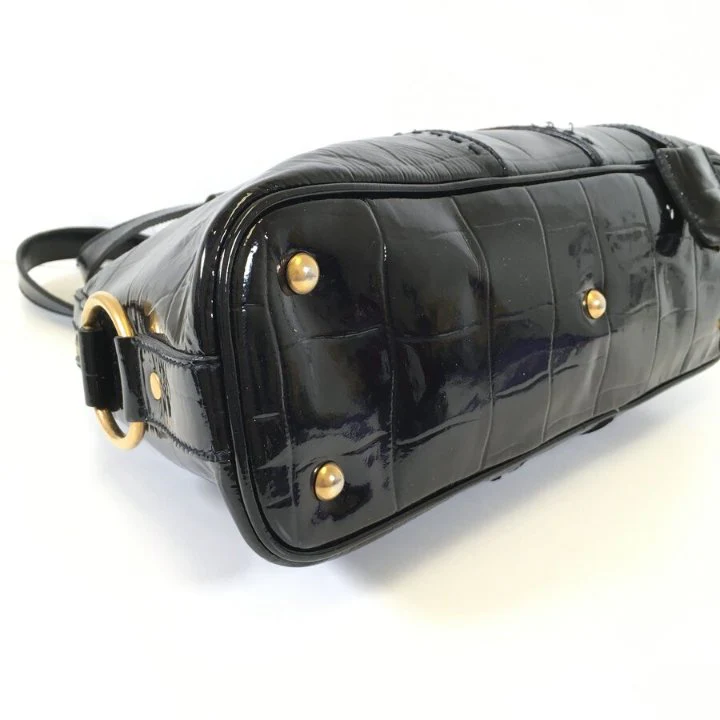 Saint Laurent Crocodile Embossed Patent Muse Bag - Image 4