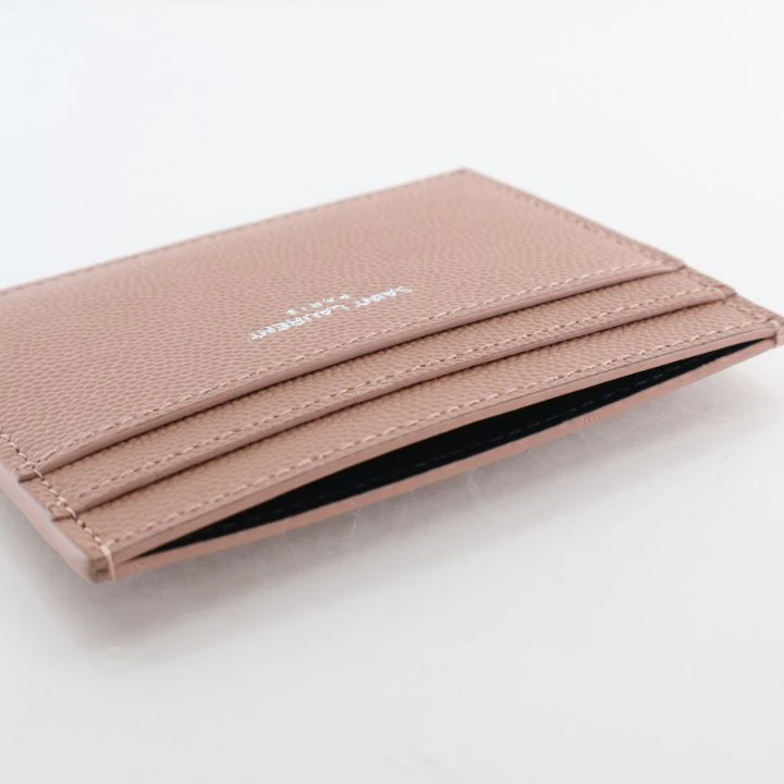 Saint Laurent Grained Calfskin Paris Credit Card Holder - Image 10