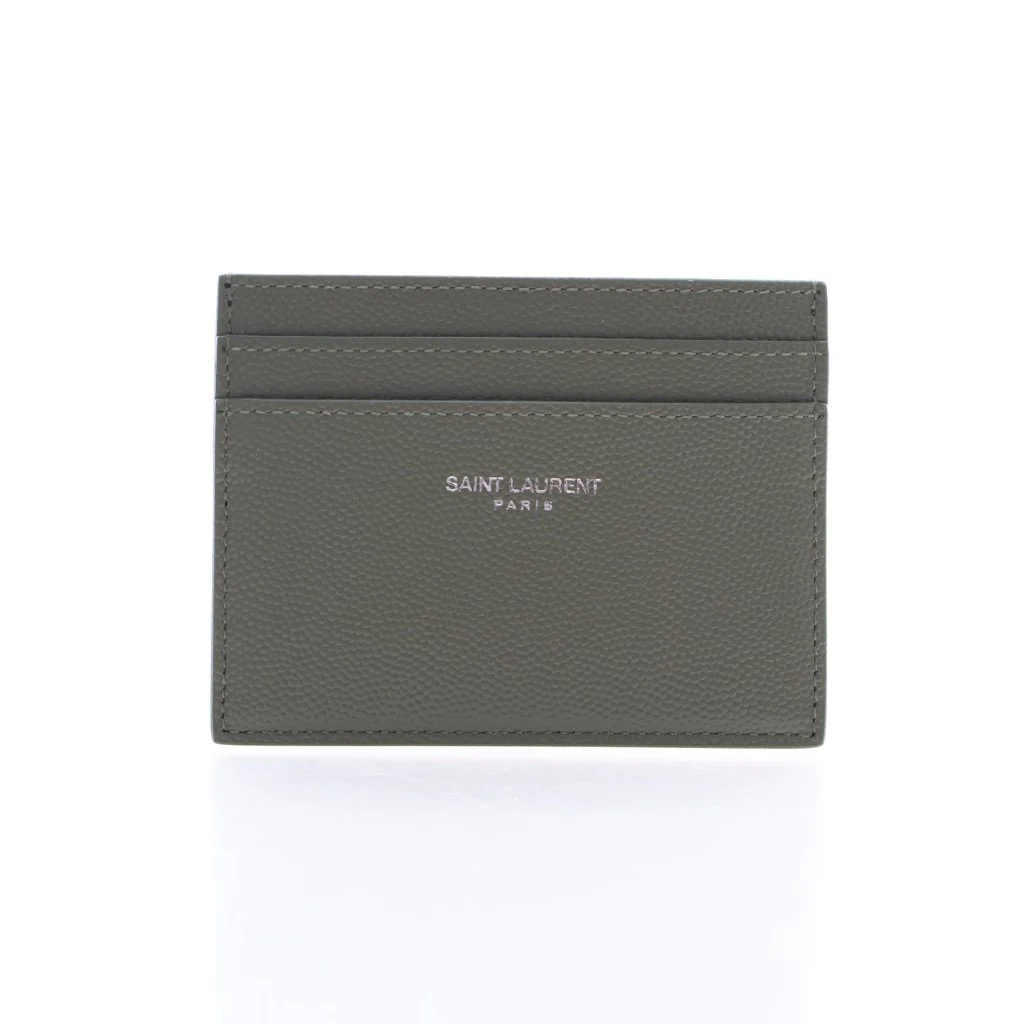 Saint Laurent Grained Calfskin Paris Credit Card Holder