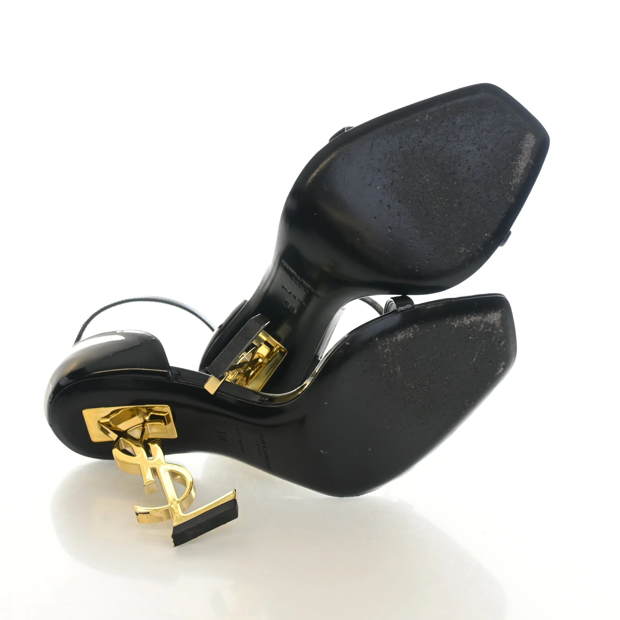 Saint Laurent Patent Opyum Sandals Sz 38 - Image 6