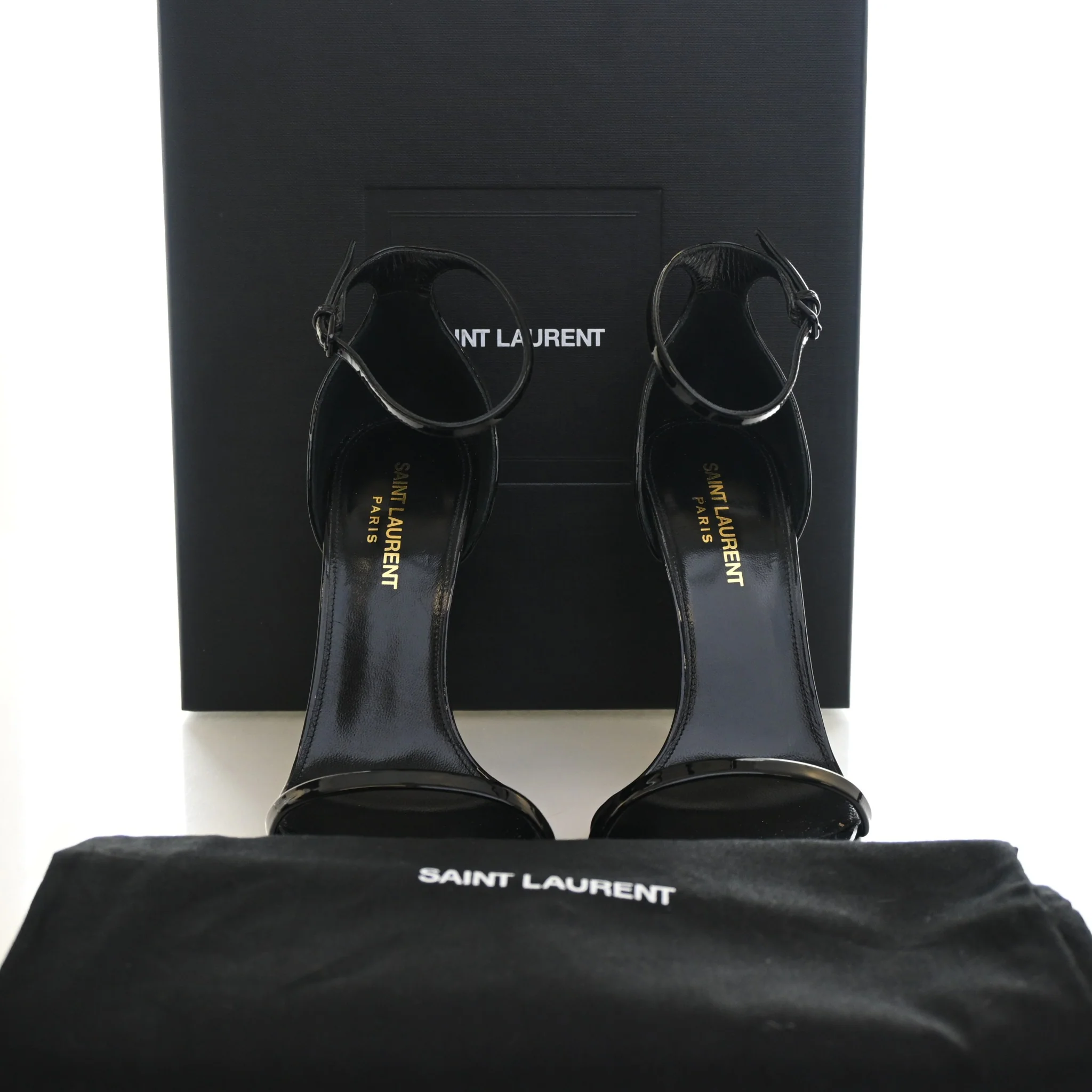 Saint Laurent Patent Opyum Sandals Sz 38 - Image 7