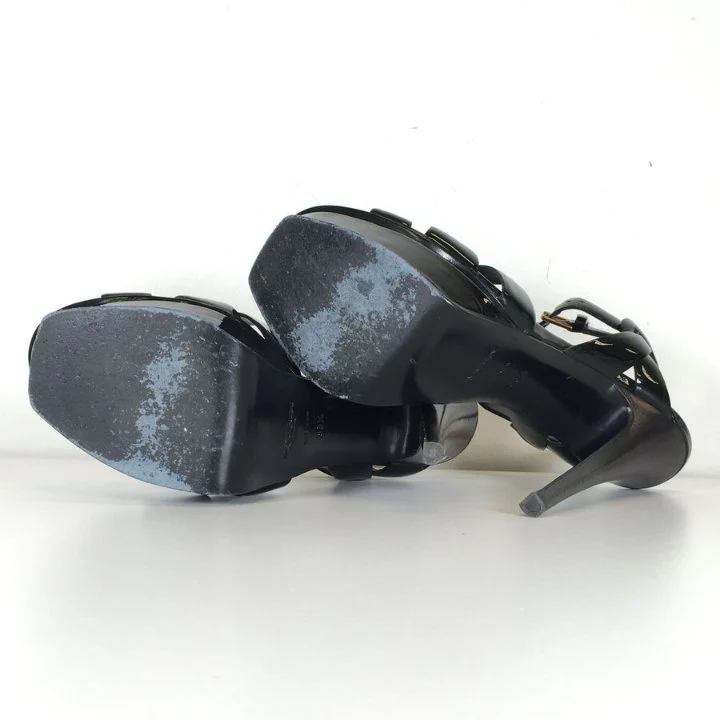 Saint Laurent Patent Tribute Sandals Sz 38.5 - Image 6