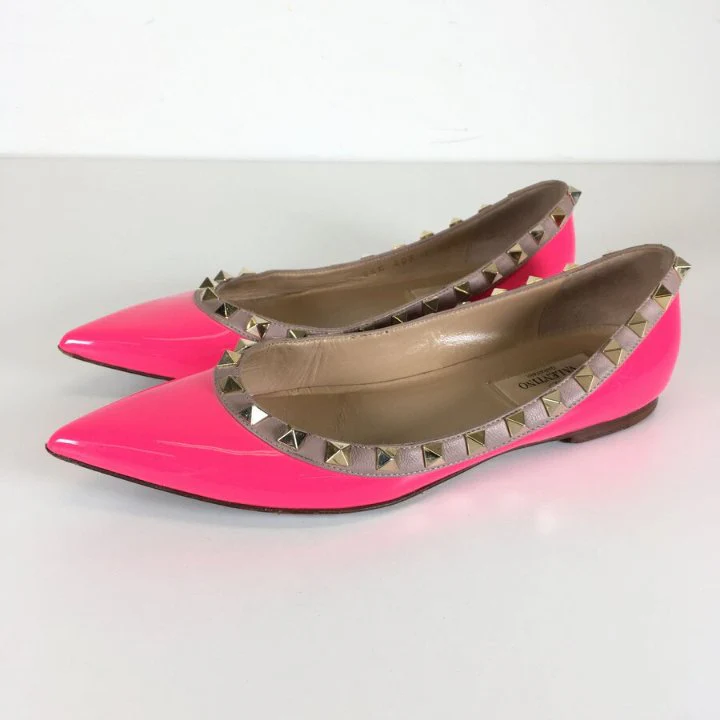 Valentino Rockstud Flats Sz 35.5 - Image 3