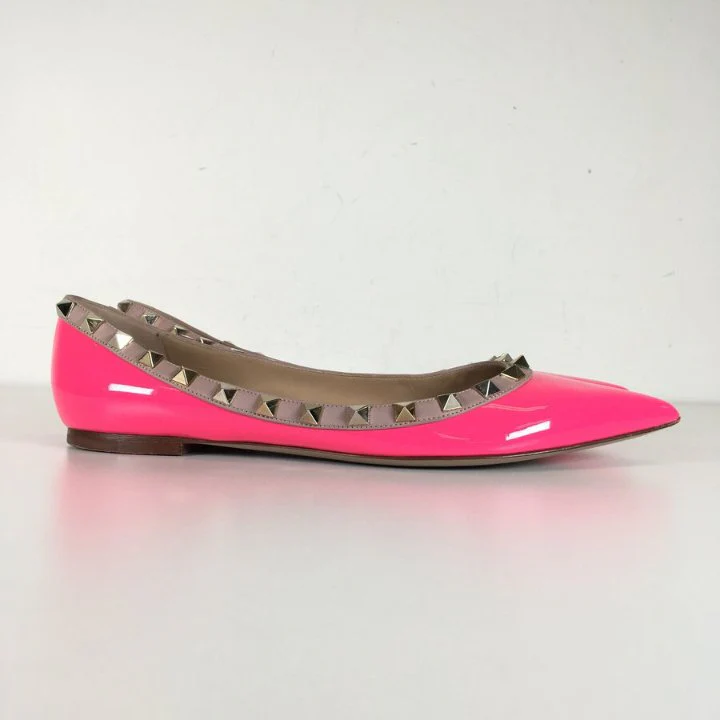 Valentino Rockstud Flats Sz 37.5 - Image 3