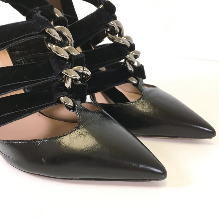 Valentino Velvet Strappy Heels Sz 37.5 - Image 4